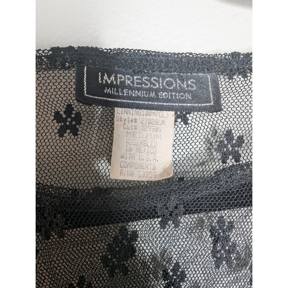 Vintage See Through 90 S Black Top sz M - Picture 5 of 6